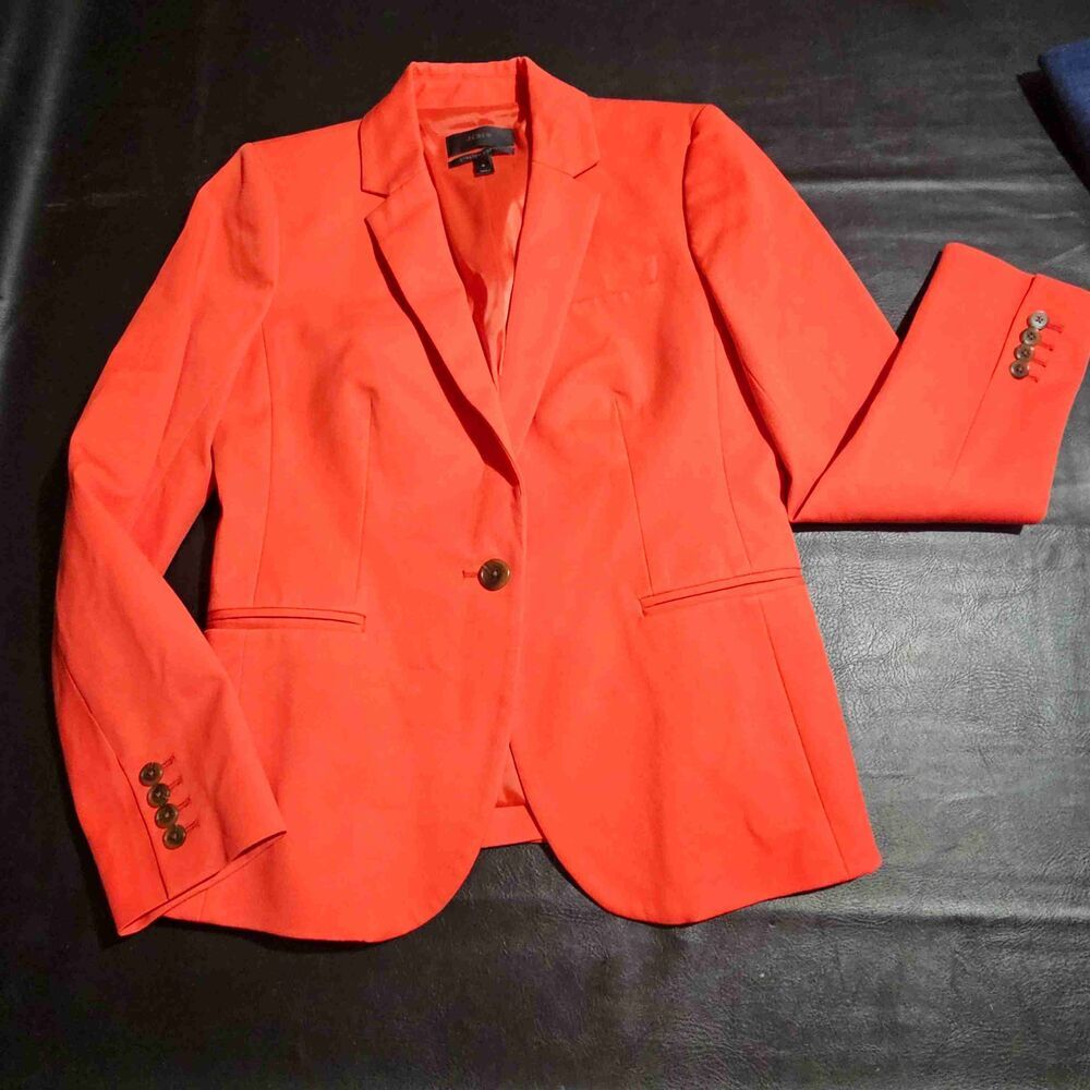 J Crew Womens Red Stretch Cotton Campbell Blazer 8